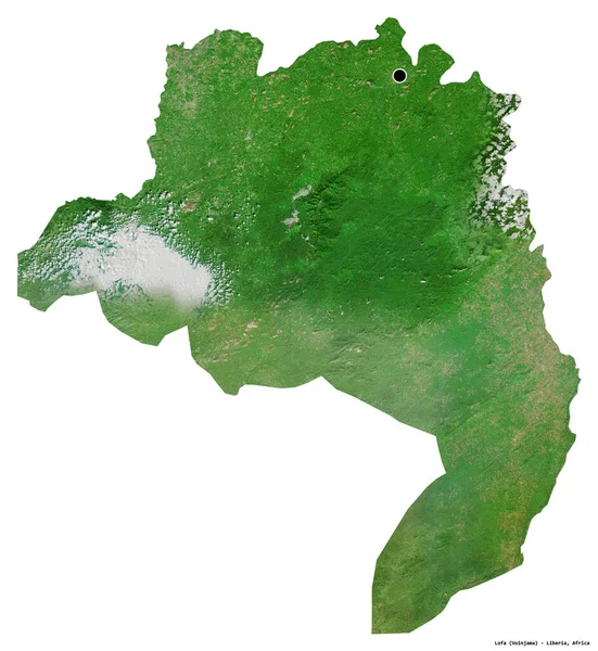 Forma Lofa Provincia Liberia Con Capital Aislada Sobre Fondo Blanco — Foto de Stock