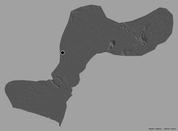 Form Margibi Grevskapet Liberia Med Sin Huvudstad Isolerad Solid Färg — Stockfoto