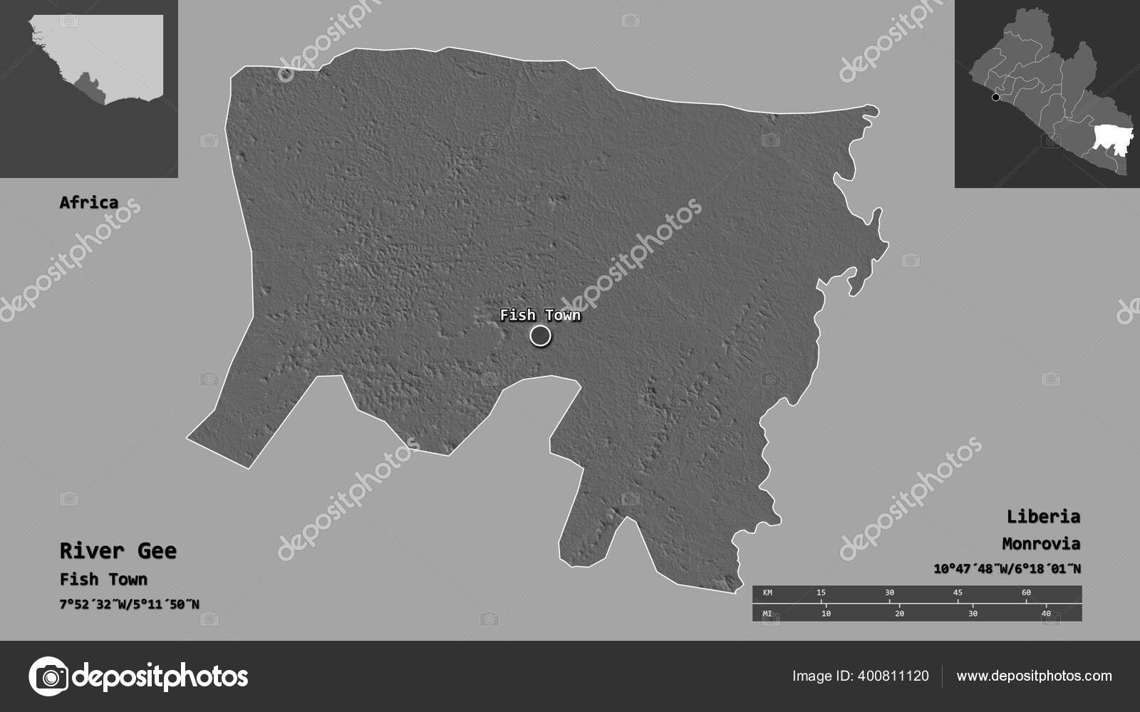 Shape River Gee County Liberia Its Capital Distance Scale Previews Stock Photo Image By C Yarr65 400811120