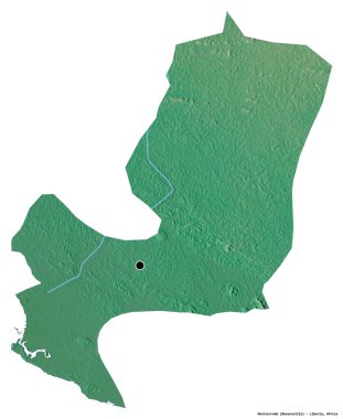 Liberya 'nın başkenti Montserrado' nun beyaz arka planda izole edilmiş hali. Topografik yardım haritası. 3B görüntüleme