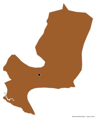 Liberya 'nın başkenti Montserrado' nun beyaz arka planda izole edilmiş hali. Desenli dokuların bileşimi. 3B görüntüleme