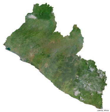 Liberya 'nın beyaz arka planda izole edilmiş başkenti. Uydu görüntüleri. 3B görüntüleme