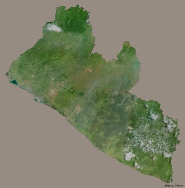 Liberya 'nın sermayesi katı renk arkaplanı ile izole edilmiş hali. Uydu görüntüleri. 3B görüntüleme