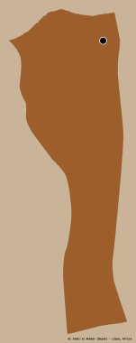 Libya 'nın El Celal Akhdar ilçesi, başkenti sağlam bir renk geçmişine sahip. Desenli dokuların bileşimi. 3B görüntüleme