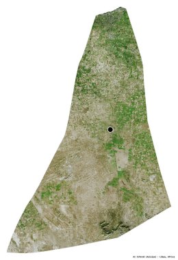 Libya 'nın El Cezire semti, başkenti beyaz arka planda izole edilmiş. Uydu görüntüleri. 3B görüntüleme