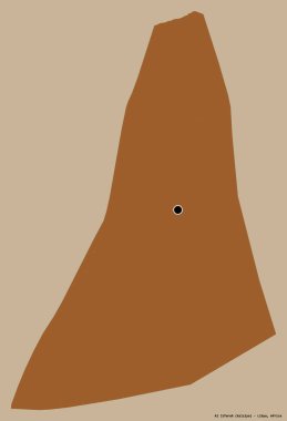 Libya 'nın El Cezire semti, başkenti katı bir renk arkaplanı ile izole edilmiş. Desenli dokuların bileşimi. 3B görüntüleme