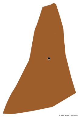 Libya 'nın El Cezire semti, başkenti beyaz arka planda izole edilmiş. Desenli dokuların bileşimi. 3B görüntüleme