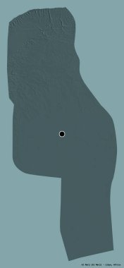 Libya 'nın El-Marj ilçesi, başkenti katı bir renk arka planına sahip. Renkli yükseklik haritası. 3B görüntüleme