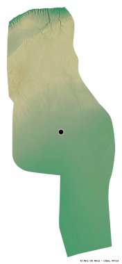 Libya 'nın El Marj ilçesi, başkenti beyaz arka planda izole edilmiş. Topografik yardım haritası. 3B görüntüleme