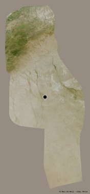 Libya 'nın El-Marj ilçesi, başkenti katı bir renk arka planına sahip. Uydu görüntüleri. 3B görüntüleme