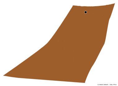 Libya 'nın az Zawiyah ilçesi, başkenti beyaz arka planda izole edilmiş. Desenli dokuların bileşimi. 3B görüntüleme