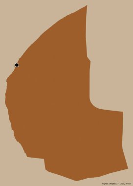 Libya 'nın Bingazi ilçesi, başkenti katı bir renk arka planına sahip. Desenli dokuların bileşimi. 3B görüntüleme