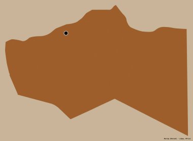 Libya 'nın Murzuq ilçesi, başkenti katı bir renk arka planına sahip. Desenli dokuların bileşimi. 3B görüntüleme