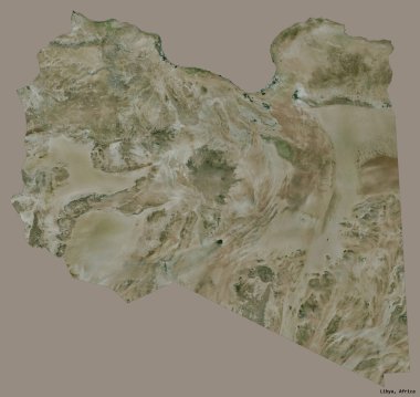 Libya 'nın sermayesi katı renk arkaplanından izole edilmiş hali. Uydu görüntüleri. 3B görüntüleme