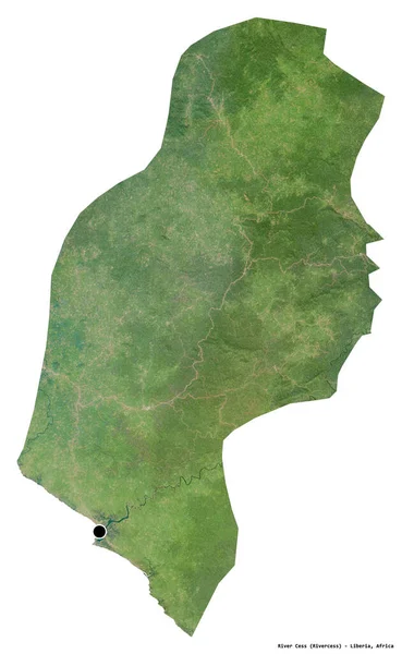 Shape River Cess County Liberia Its Capital Isolated White Background — Stock Photo, Image