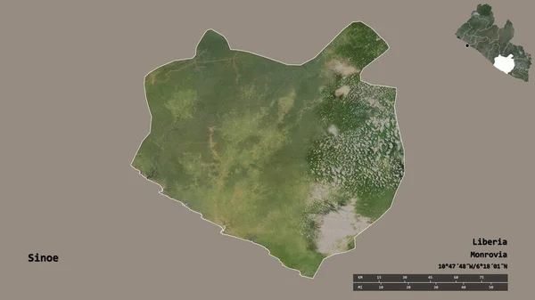 Forma Sinoe Contea Della Liberia Con Sua Capitale Isolata Uno — Foto Stock