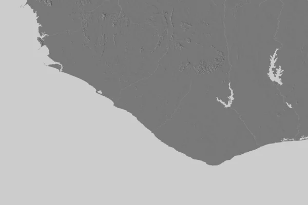 Rozšířená Oblast Libérie Mapa Nadmořské Výšky Vykreslování — Stock fotografie