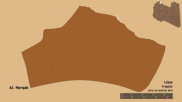 Shape Marqab District Libya Its Capital Isolated Solid Background 패턴이 — 스톡 사진