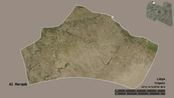 Forma Marqab Distrito Libia Con Capital Aislada Sobre Sólido Fondo —  Fotos de Stock