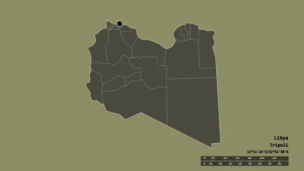 Обесцвеченная Форма Ливии Столицей Главным Региональным Разделением Отделенной Зоной Нукат — стоковое фото