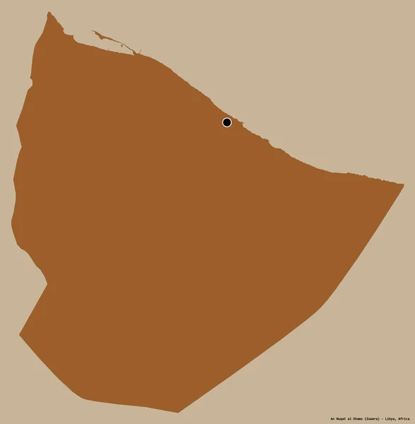 Libya Nın Başkenti Nuqat Khams Şekli Koyu Renk Arka Planda — Stok fotoğraf