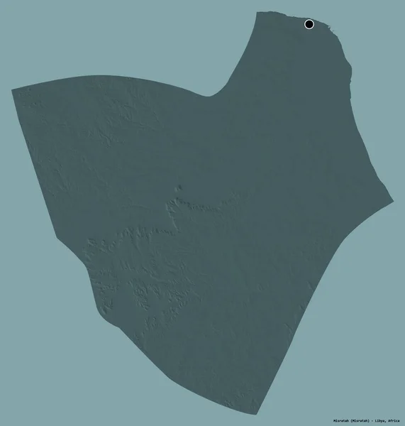 Σχήμα Της Misratah Περιφέρεια Της Λιβύης Κεφάλαιό Της Απομονωμένο Στέρεο — Φωτογραφία Αρχείου