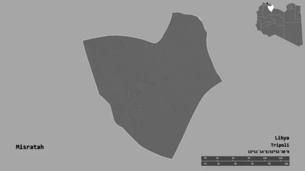 Форма Мисраты Района Ливии Столицей Изолированной Прочном Фоне Дистанционный Масштаб — стоковое фото