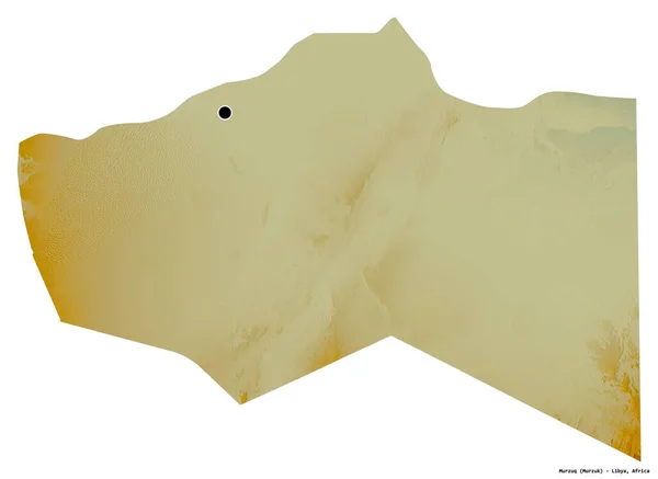 Σχήμα Του Murzuq Περιφέρεια Της Λιβύης Την Πρωτεύουσά Του Απομονωμένη — Φωτογραφία Αρχείου