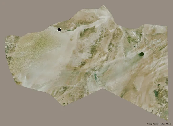Tvar Murzuq Okres Libye Jeho Hlavním Městem Izolované Pevném Barevném — Stock fotografie