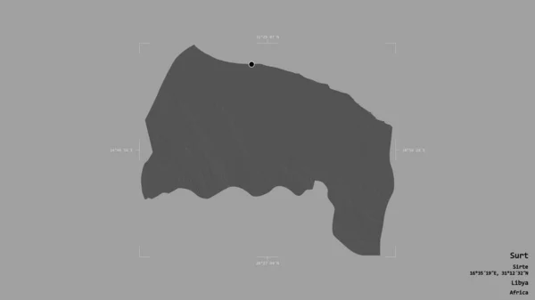 Περιοχή Surt Περιφέρεια Λιβύης Απομονωμένη Στέρεο Υπόβαθρο Γεωαναφερόμενο Πλαίσιο Οριοθέτησης — Φωτογραφία Αρχείου