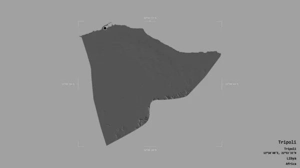 Zona Trípoli Distrito Libia Aislada Sobre Fondo Sólido Una Caja —  Fotos de Stock