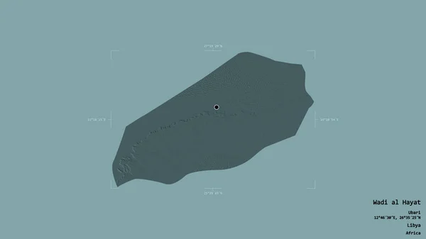 Area Wadi Hayat Distretto Della Libia Isolata Uno Sfondo Solido — Foto Stock