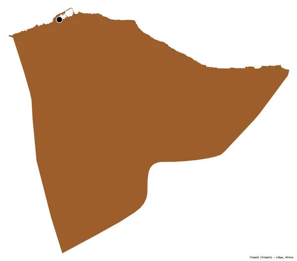 トリポリの形 リビアの地区 その首都は白い背景に隔離されています パターン化されたテクスチャの構成 3Dレンダリング — ストック写真