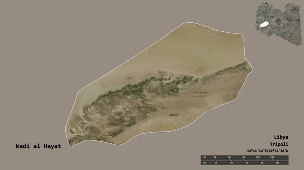 Gestalt Des Wadi Hayat Bezirk Von Libyen Mit Seiner Hauptstadt — Stockfoto