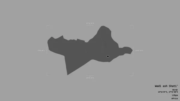 Територія Ваді Шаті Району Лівії Ізольована Твердому Тлі Геодезичній Обмежувальній — стокове фото