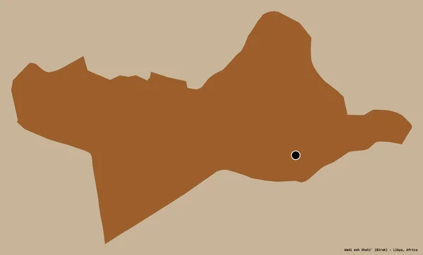 リビアの地区 ワディ アッシュ シャティの形 その首都はしっかりとした色の背景に隔離されています パターン化されたテクスチャの構成 3Dレンダリング — ストック写真