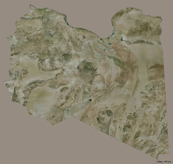 Libya 'nın sermayesi katı renk arkaplanından izole edilmiş hali. Uydu görüntüleri. 3B görüntüleme