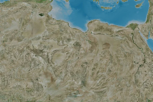 Extended Area Libya Satellite Imagery Rendering — Stock Photo, Image