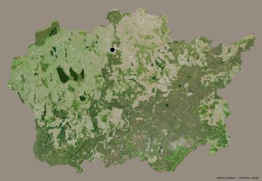 Litvanya 'nın Alytaus ilçesi, başkenti katı renk arkaplanı ile izole edilmiştir. Uydu görüntüleri. 3B görüntüleme