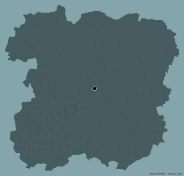 Litvanya 'nın Siauliai ilçesinin başkenti, koyu renk arka planda izole edilmiştir. Renkli yükseklik haritası. 3B görüntüleme