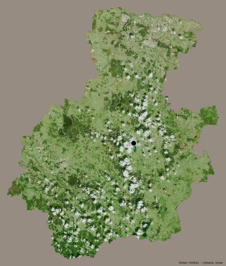 Litvanya 'nın Telsiai ilçesi, başkenti katı renk arkaplanı ile izole edilmiştir. Uydu görüntüleri. 3B görüntüleme