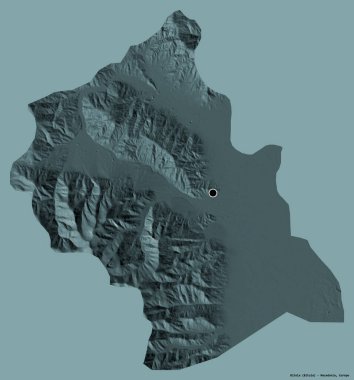 Makedonya 'nın Bitola belediyesi, başkenti katı bir renk zeminine sahip. Renkli yükseklik haritası. 3B görüntüleme