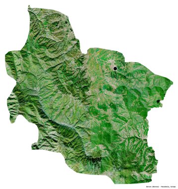 Makedonya 'nın başkenti Berovo' nun beyaz arka planda izole edilmiş hali. Uydu görüntüleri. 3B görüntüleme