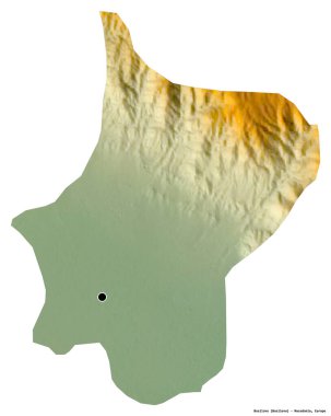 Makedonya 'nın Bosilovo belediyesi, başkenti beyaz arka planda izole edilmiş durumda. Topografik yardım haritası. 3B görüntüleme