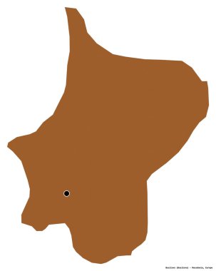 Makedonya 'nın Bosilovo belediyesi, başkenti beyaz arka planda izole edilmiş durumda. Desenli dokuların bileşimi. 3B görüntüleme