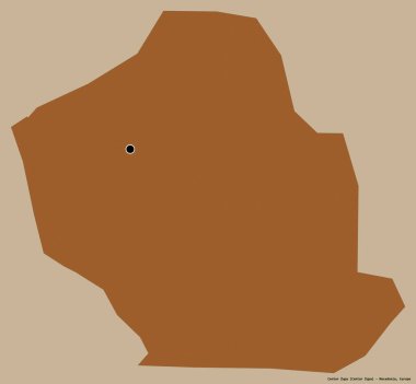 Makedonya belediyesi Centar Zupa 'nın başkenti, koyu renk arka planda izole edilmiş. Desenli dokuların bileşimi. 3B görüntüleme