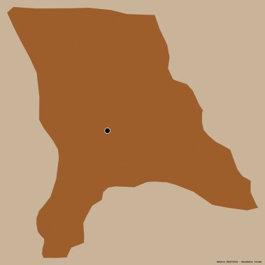Makedonya Belediyesi Debarca 'nın şekli, sermayesi katı renk arka planında izole edilmiş. Desenli dokuların bileşimi. 3B görüntüleme