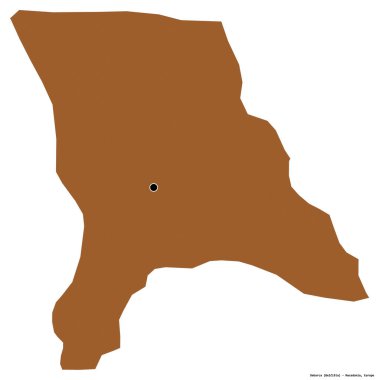 Makedonya 'nın Debarca belediyesi, başkenti beyaz arka planda izole edilmiş durumda. Desenli dokuların bileşimi. 3B görüntüleme