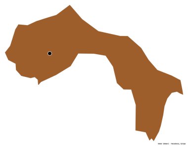 Makedonya Belediyesi 'nin başkenti beyaz arka planda izole edilmiş Debar' ın şekli. Desenli dokuların bileşimi. 3B görüntüleme