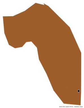 Makedonya 'nın başkenti Gjorce Petrov' un beyaz arka planda izole edilmiş şekli. Desenli dokuların bileşimi. 3B görüntüleme